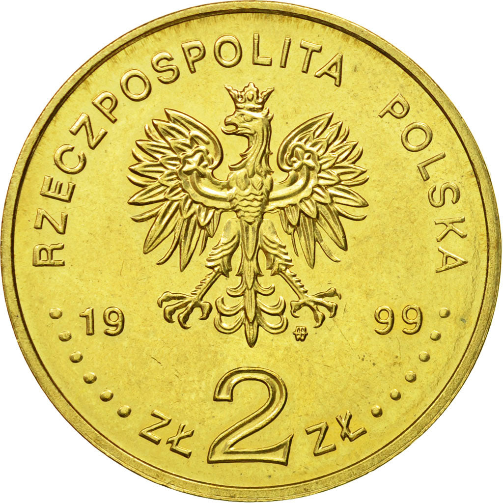 Coin, Poland, 2 Zlote, 1999, Warsaw, MS(64), Brass, KM:357