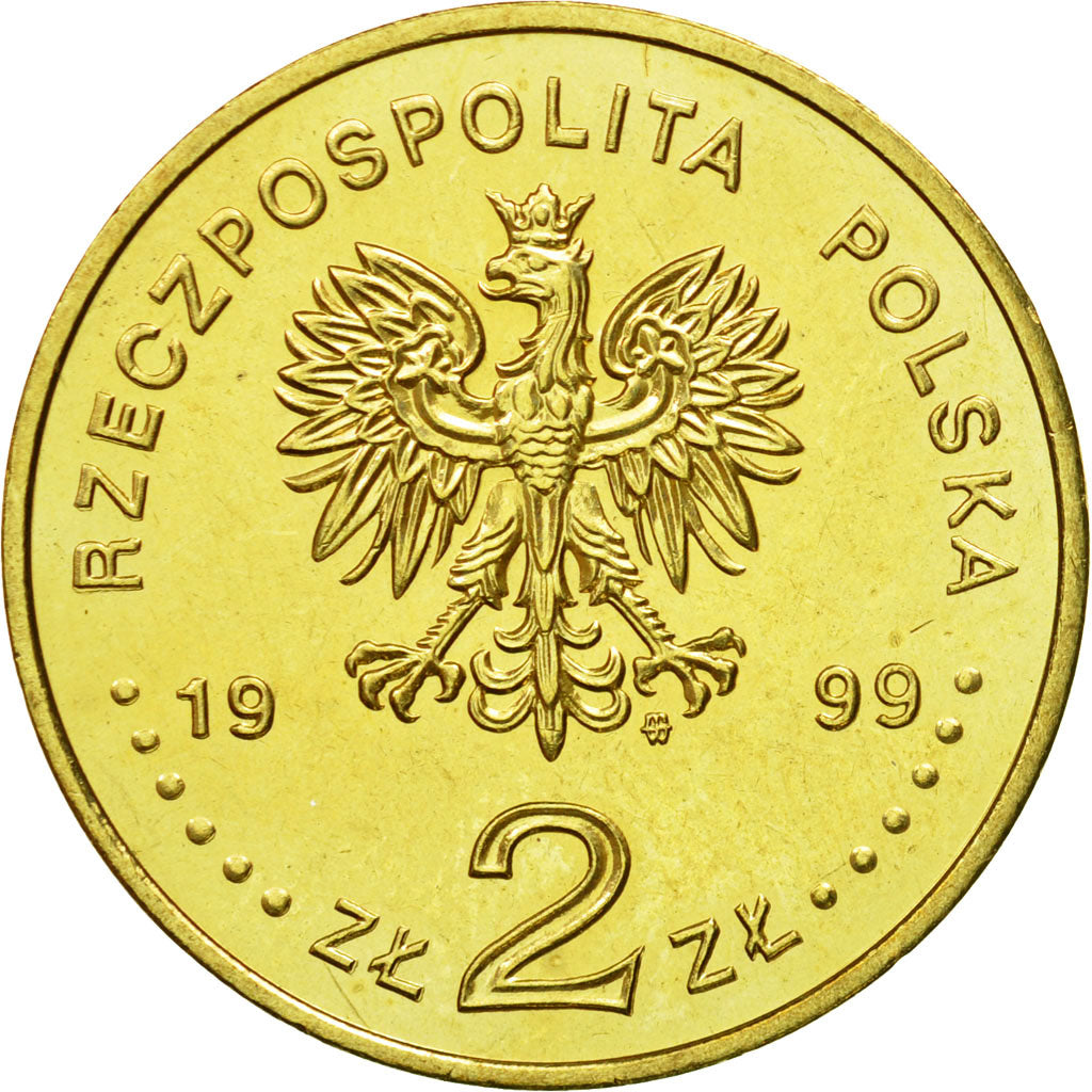 Coin, Poland, 2 Zlote, 1999, Warsaw, MS(64), Brass, KM:358