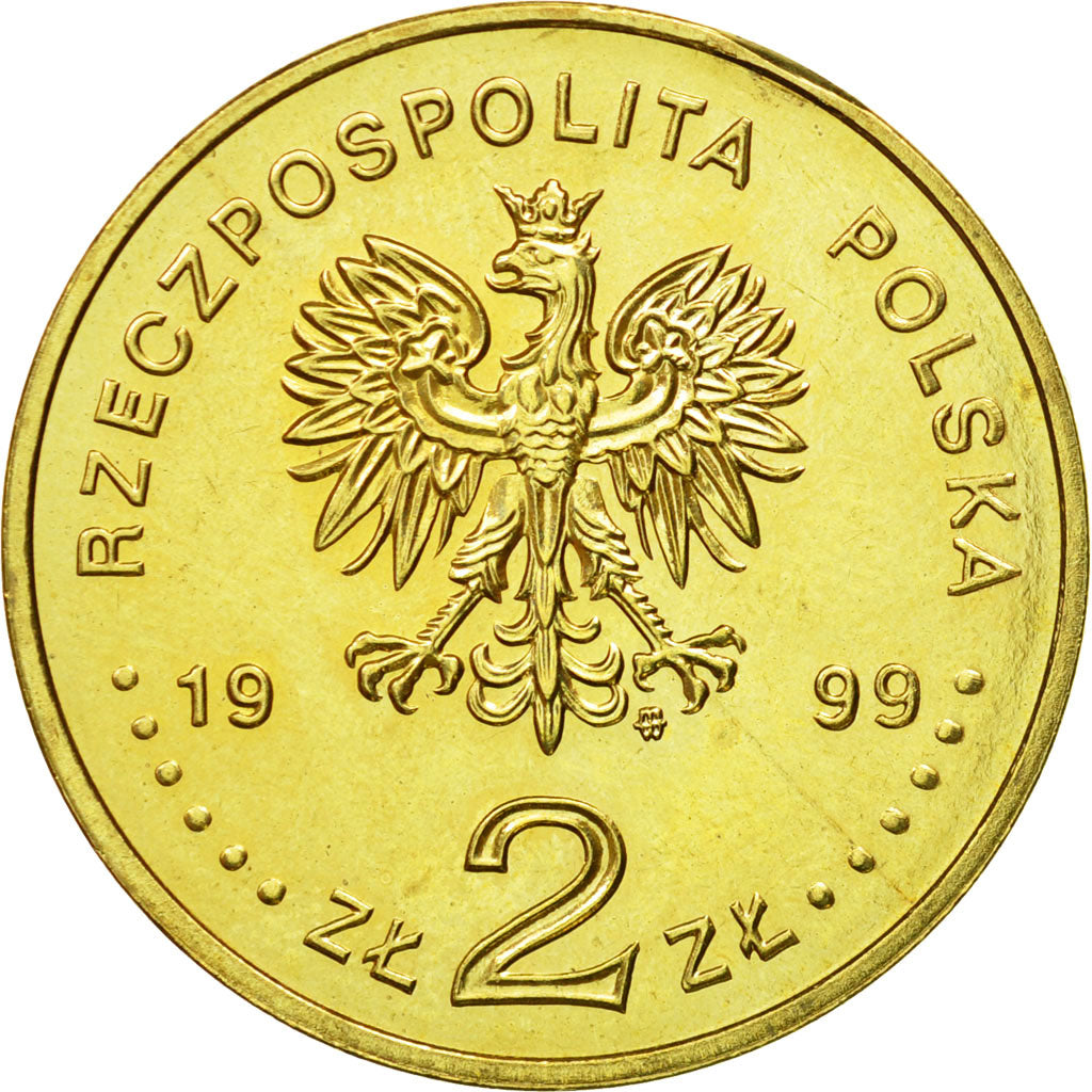 Coin, Poland, 2 Zlote, 1999, Warsaw, MS(64), Brass, KM:363