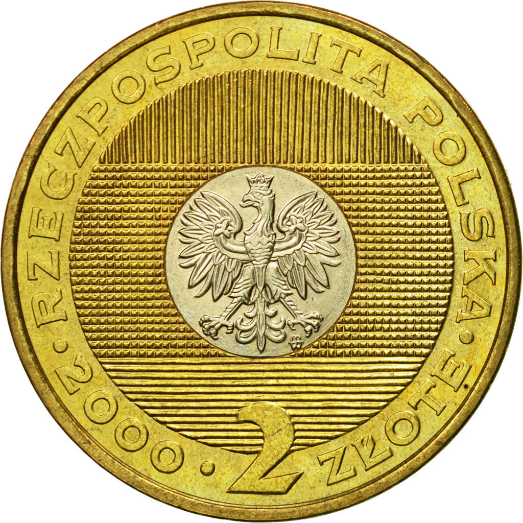 Coin, Poland, 2 Zlote, 2000, Warsaw, MS(63), Bi-Metallic, KM:374