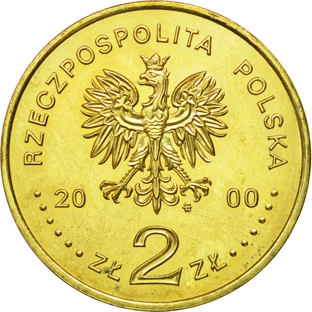 Coin, Poland, 2 Zlote, 2000, Warsaw, MS(64), Brass, KM:389