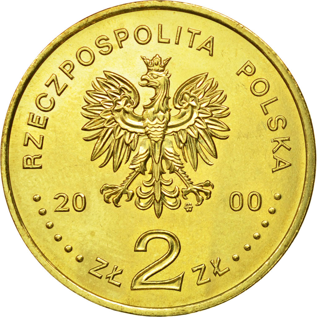 Coin, Poland, 2 Zlote, 2000, Warsaw, MS(63), Brass, KM:404