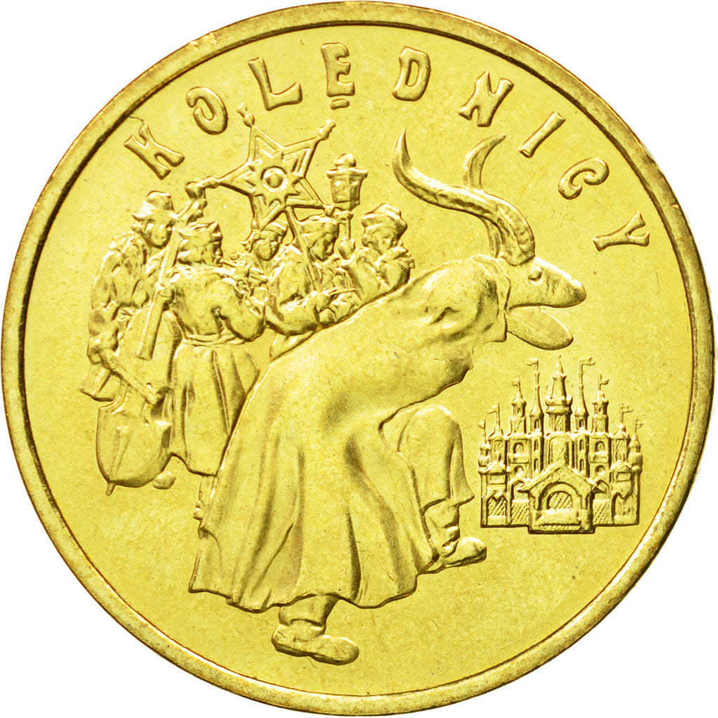 Coin, Poland, 2 Zlote, 2001, Warsaw, MS(64), Brass, KM:422