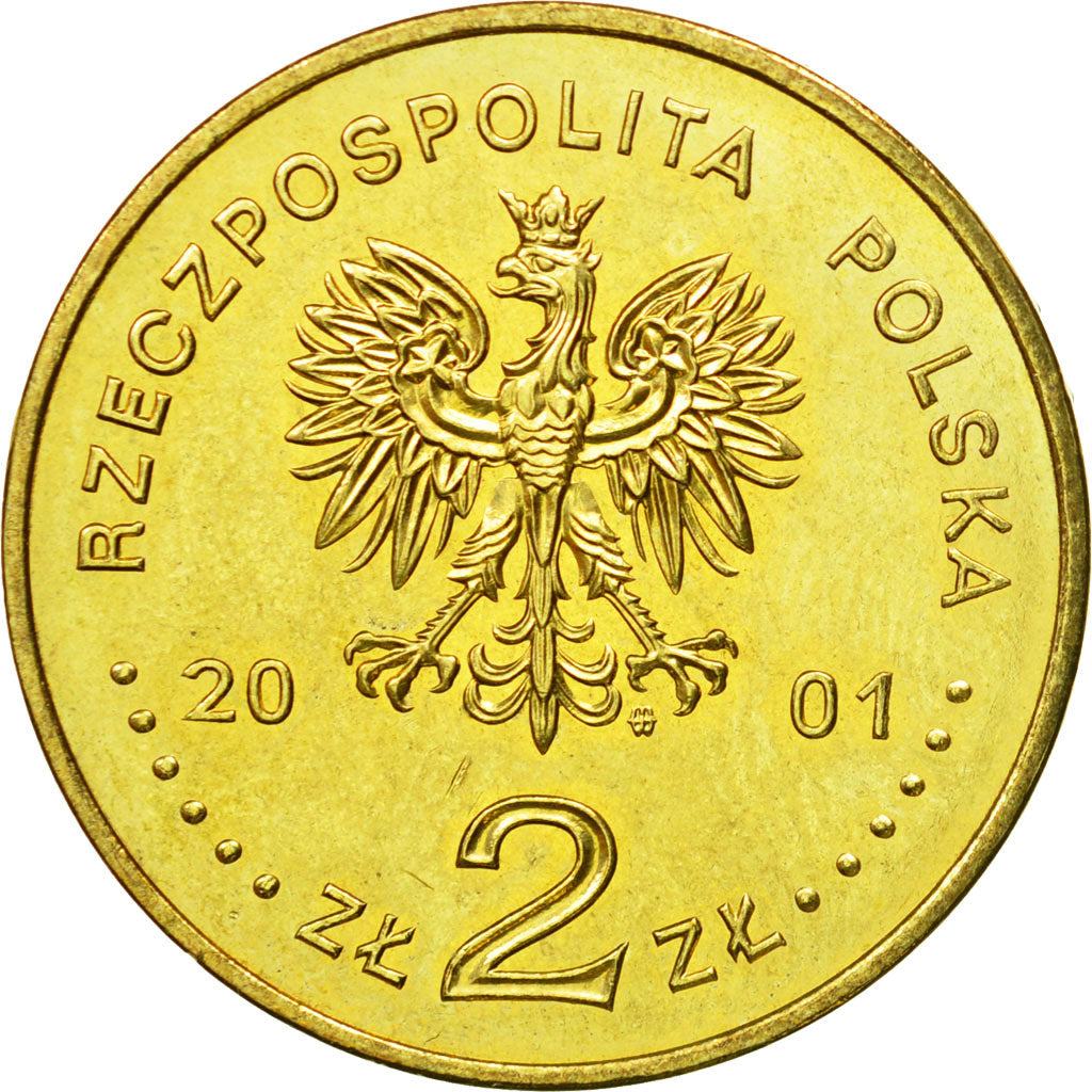 Coin, Poland, 2 Zlote, 2001, Warsaw, MS(64), Brass, KM:426