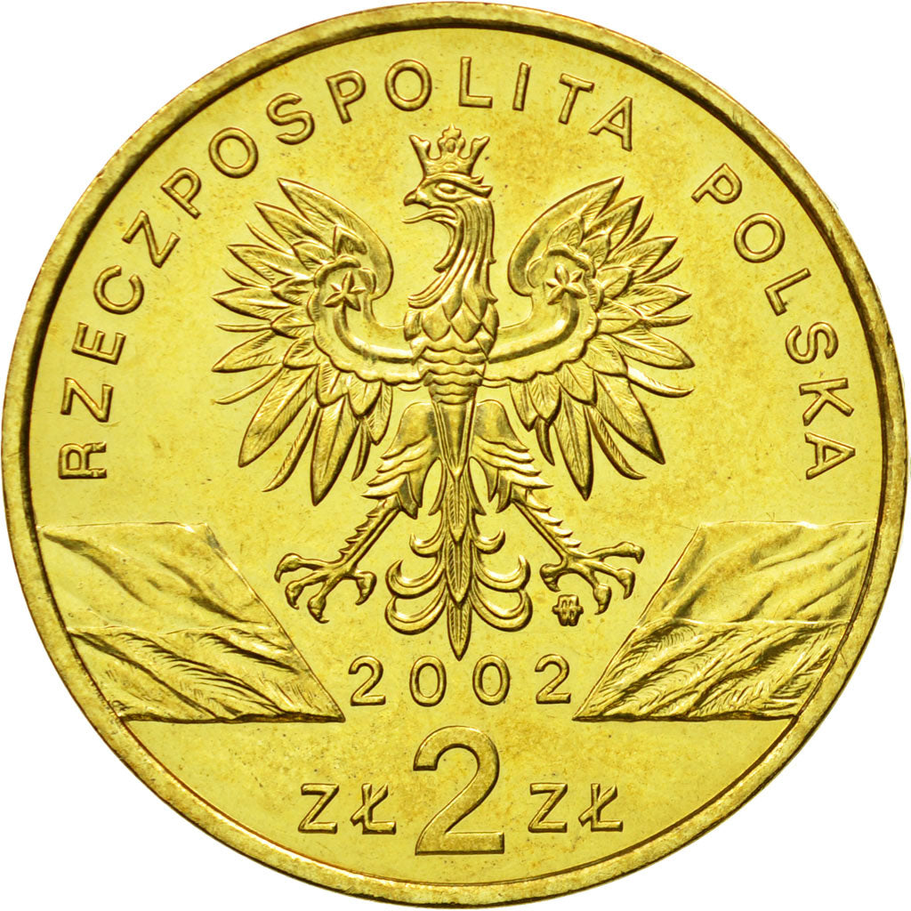 Coin, Poland, 2 Zlote, 2002, Warsaw, MS(64), Brass, KM:427