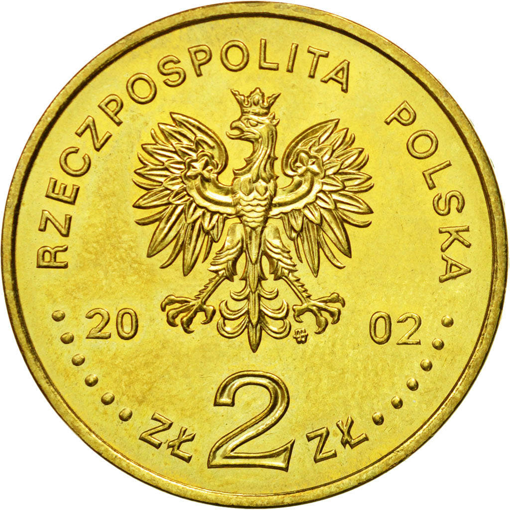 Coin, Poland, 2 Zlote, 2002, Warsaw, MS(64), Brass, KM:431