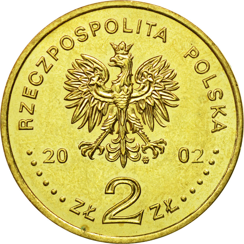 Coin, Poland, 2 Zlote, 2002, Warsaw, MS(63), Brass, KM:439