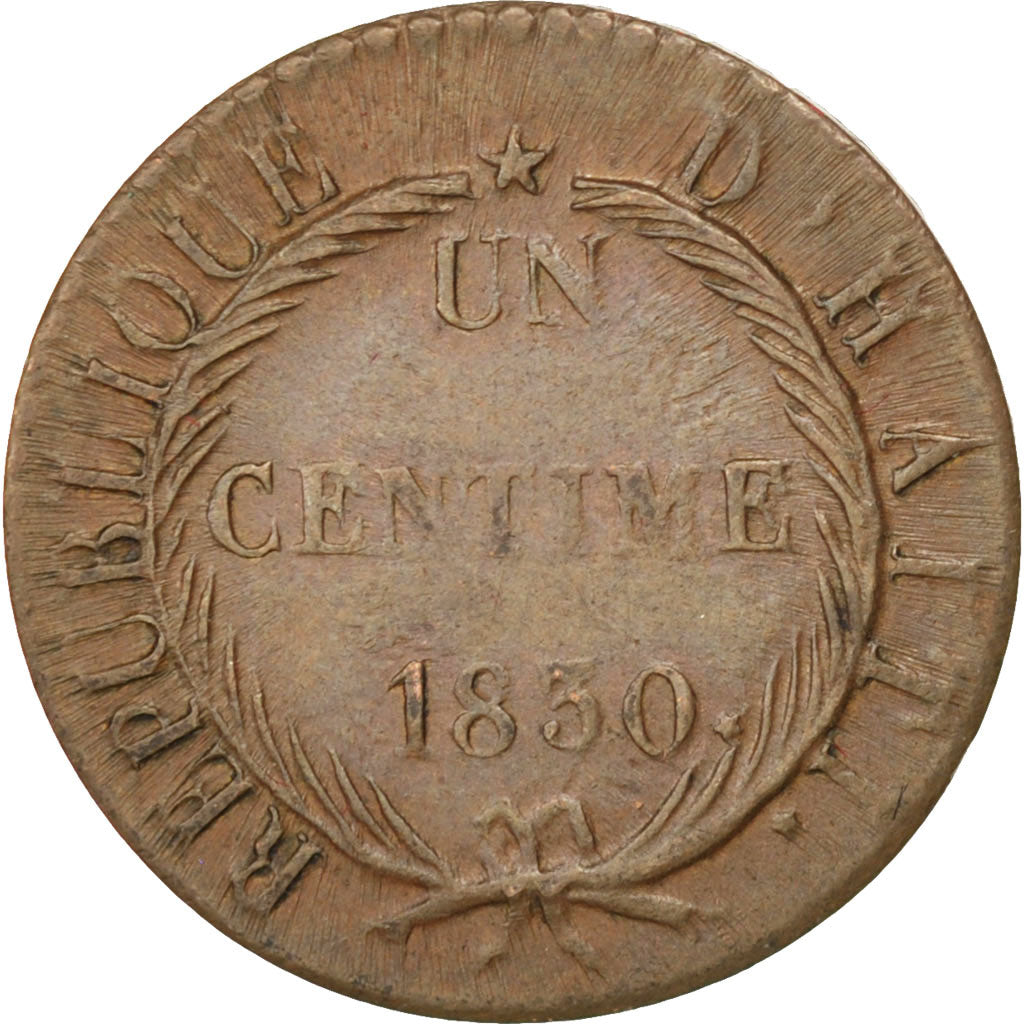 HAITI, Centime, 1830, KM #A21, AU(50-53), Copper, 3.18