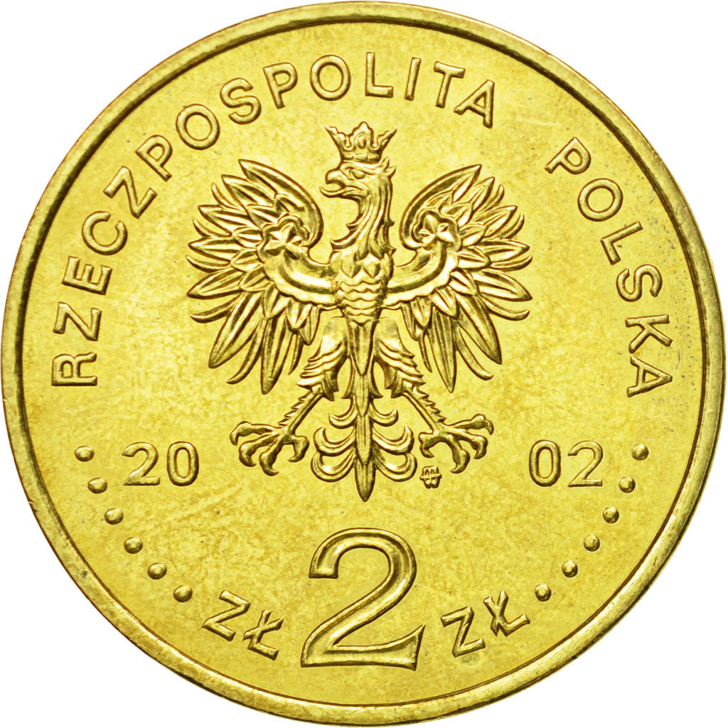 Coin, Poland, 2 Zlote, 2002, Warsaw, MS(63), Brass, KM:443