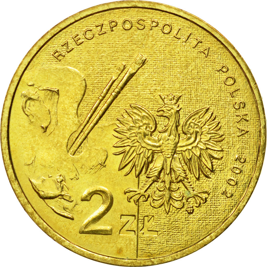 Coin, Poland, 2 Zlote, 2002, Warsaw, MS(63), Brass, KM:444