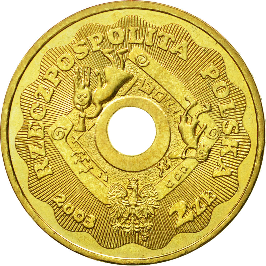 Coin, Poland, 2 Zlote, 2003, Warsaw, MS(64), Brass, KM:446