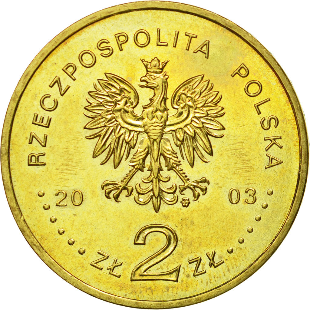 Coin, Poland, 2 Zlote, 2003, Warsaw, MS(64), Brass, KM:447