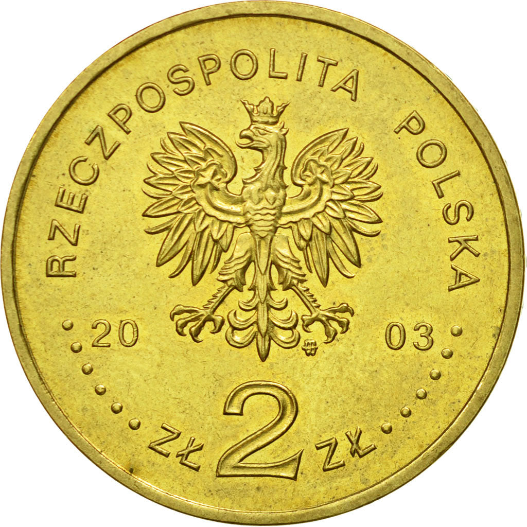 Coin, Poland, 2 Zlote, 2003, Warsaw, MS(64), Brass, KM:451