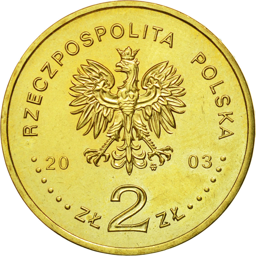 Coin, Poland, 2 Zlote, 2003, Warsaw, MS(64), Brass, KM:455