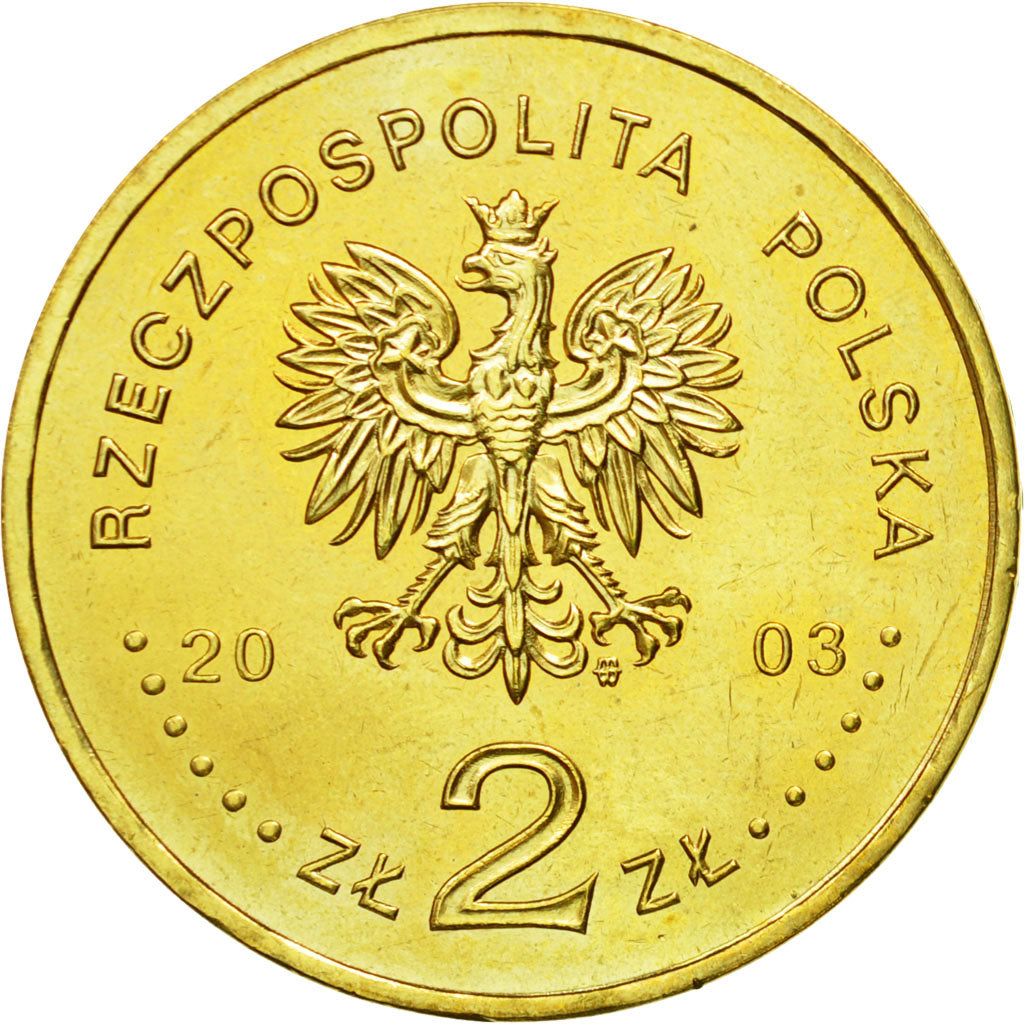 Coin, Poland, 2 Zlote, 2003, Warsaw, MS(64), Brass, KM:456