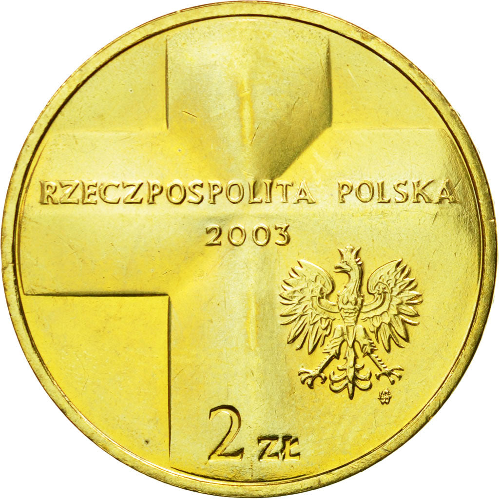 Coin, Poland, 2 Zlote, 2003, Warsaw, MS(64), Brass, KM:465