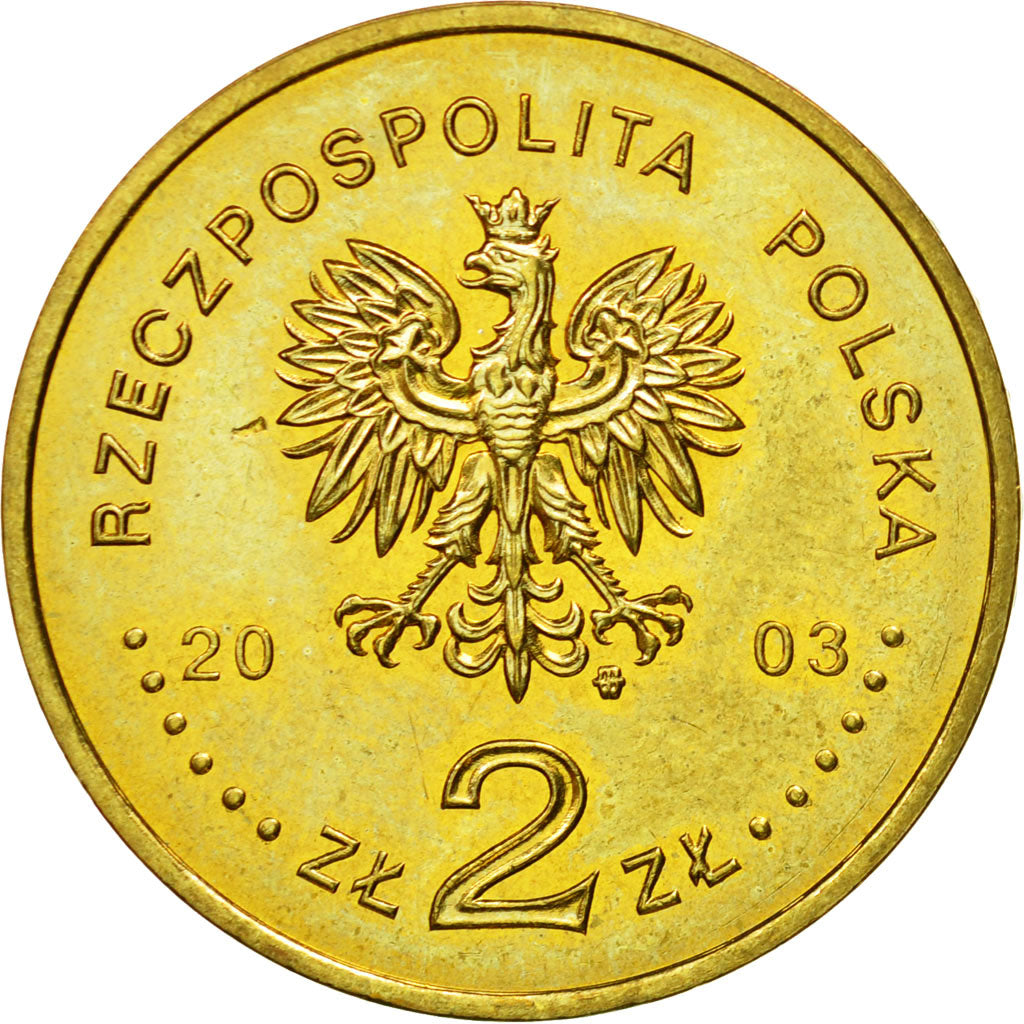 Coin, Poland, 2 Zlote, 2003, Warsaw, MS(64), Brass, KM:473