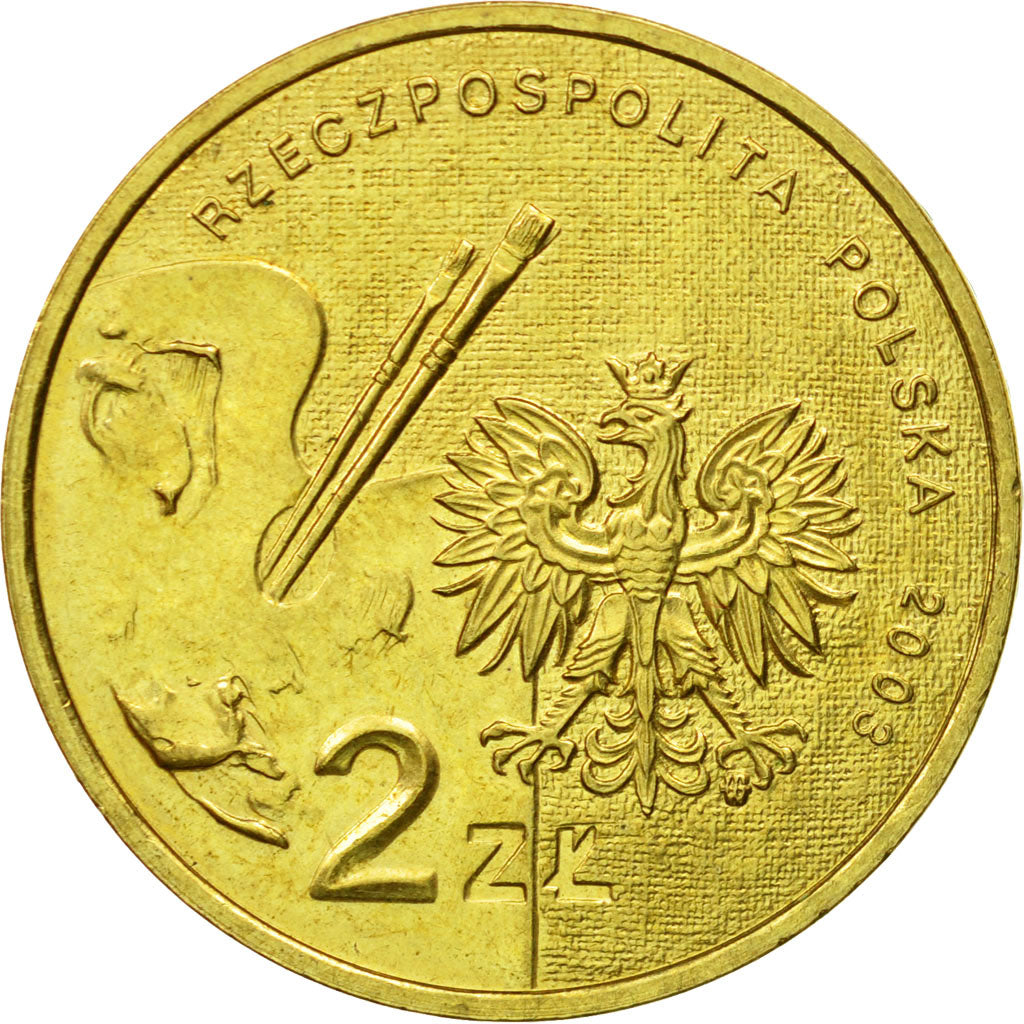 Coin, Poland, 2 Zlote, 2003, Warsaw, MS(64), Brass, KM:477