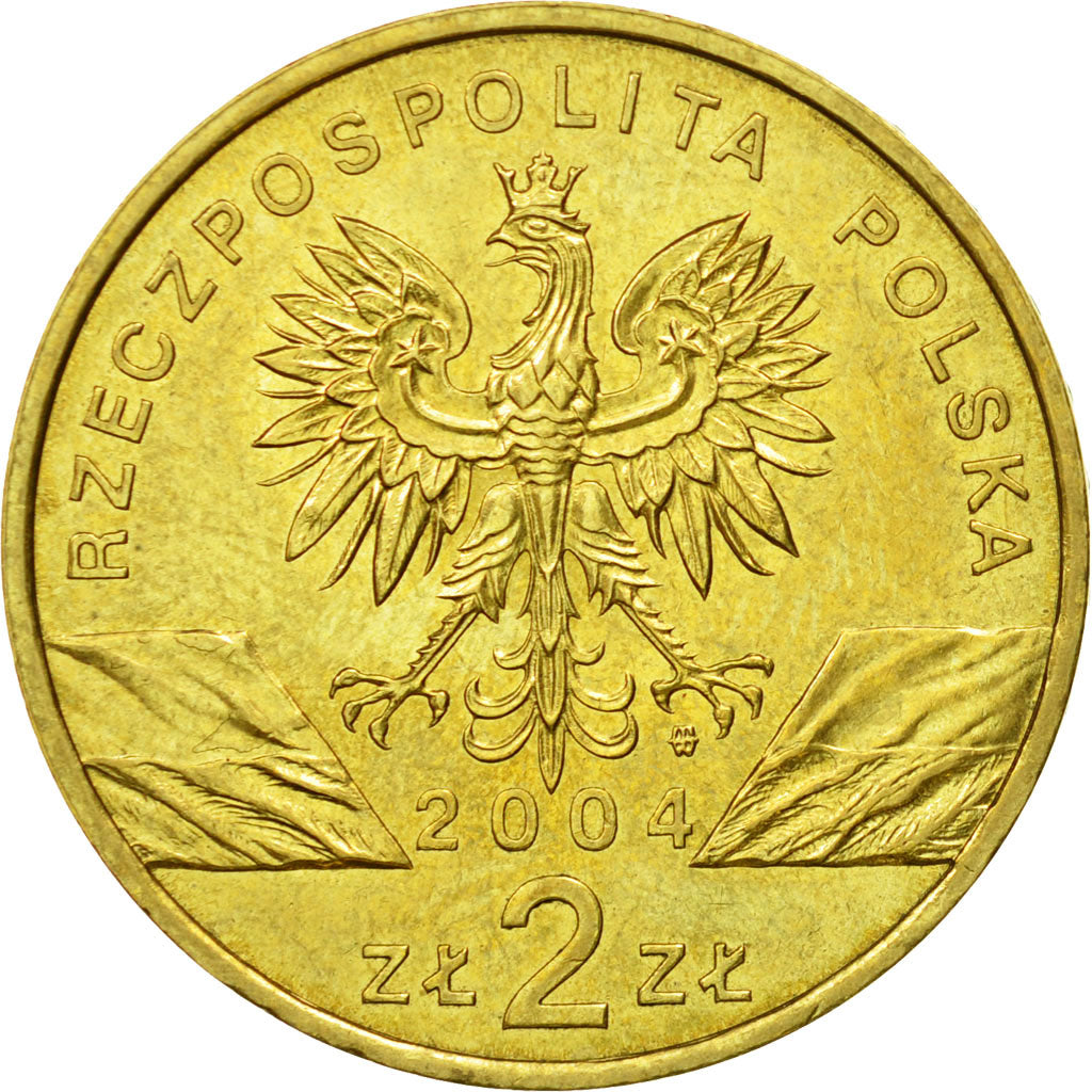 Coin, Poland, 2 Zlote, 2004, Warsaw, MS(64), Brass, KM:464