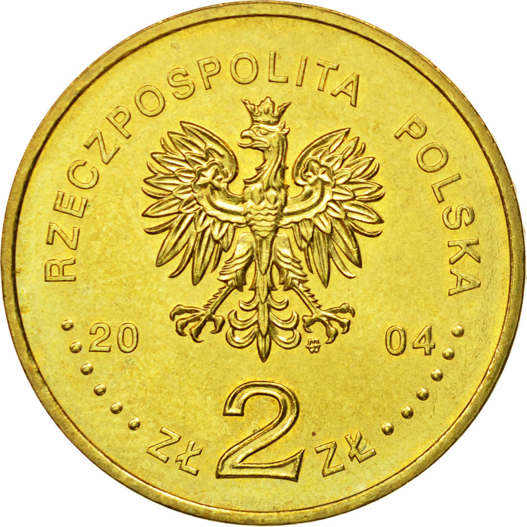 Coin, Poland, 2 Zlote, 2004, Warsaw, MS(64), Brass, KM:479