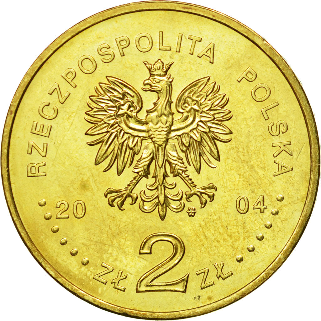 Coin, Poland, 2 Zlote, 2004, Warsaw, MS(64), Brass, KM:481