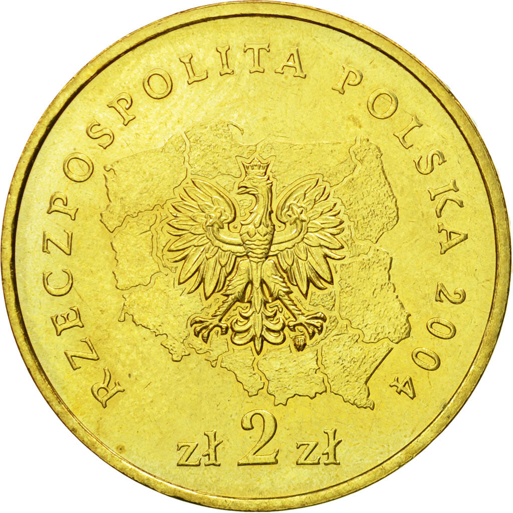 Coin, Poland, 2 Zlote, 2004, Warsaw, MS(64), Brass, KM:484