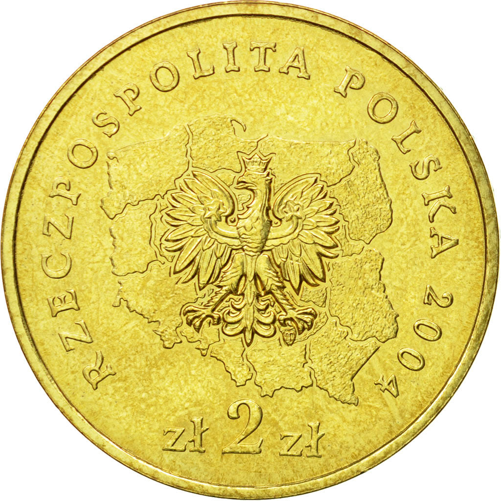 Coin, Poland, 2 Zlote, 2004, Warsaw, MS(64), Brass, KM:486