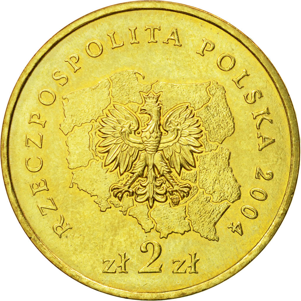 Coin, Poland, 2 Zlote, 2004, Warsaw, MS(64), Brass, KM:487