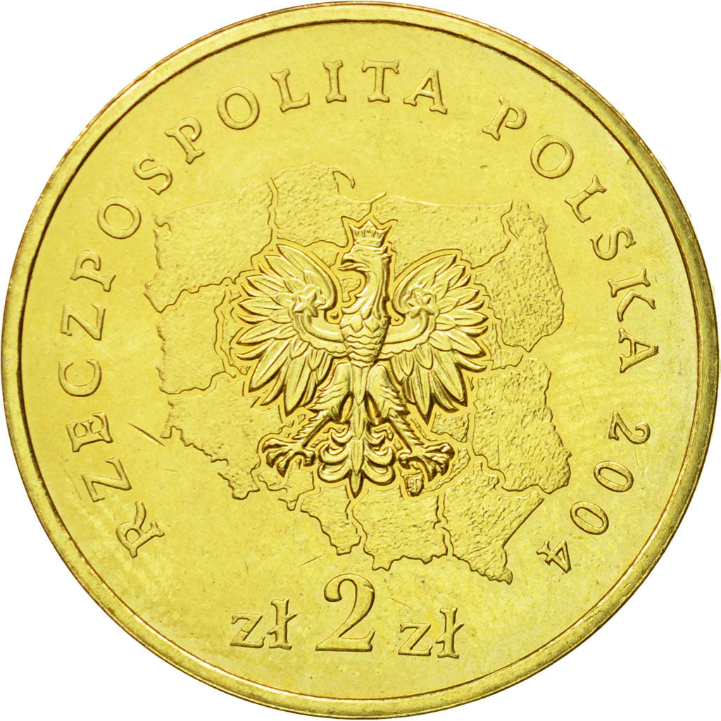 Coin, Poland, 2 Zlote, 2004, Warsaw, MS(64), Brass, KM:490