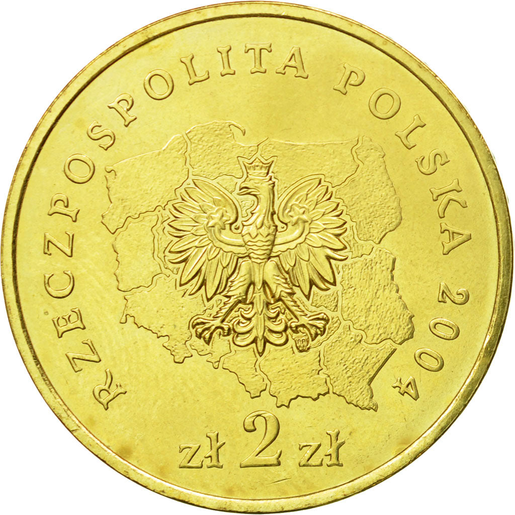 Coin, Poland, 2 Zlote, 2004, Warsaw, MS(64), Brass, KM:491