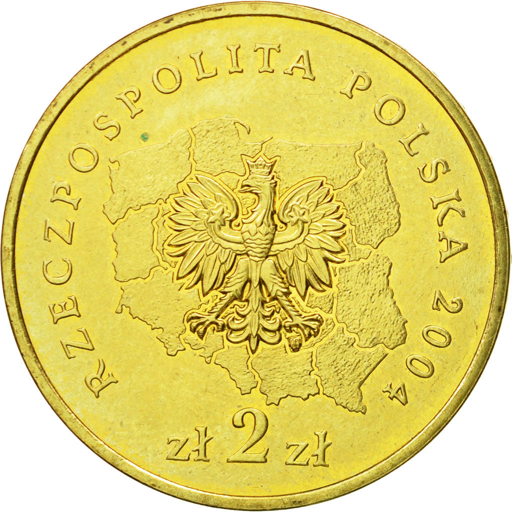 Coin, Poland, 2 Zlote, 2004, Warsaw, MS(64), Brass, KM:492