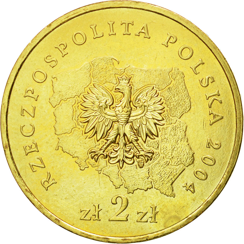 Coin, Poland, 2 Zlote, 2004, Warsaw, MS(64), Brass, KM:493