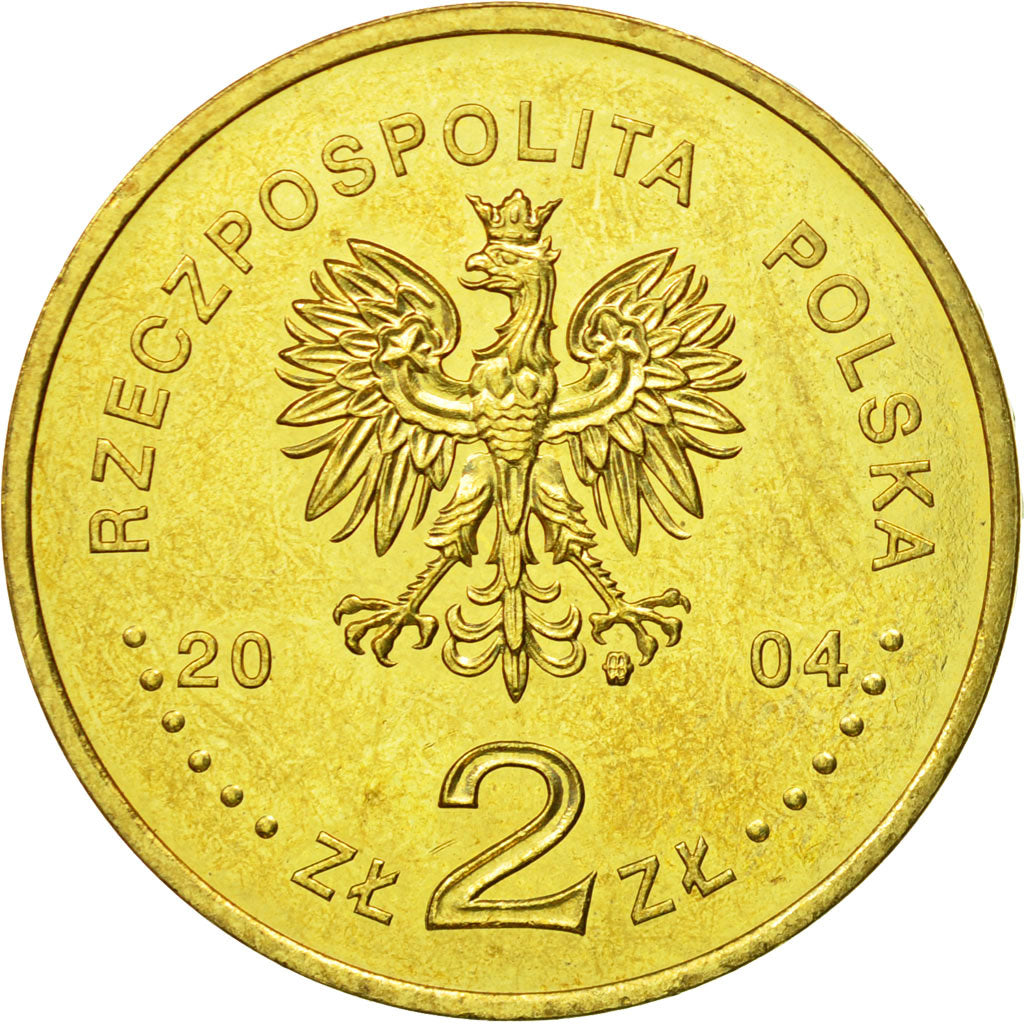 Coin, Poland, 2 Zlote, 2004, Warsaw, MS(64), Brass, KM:496