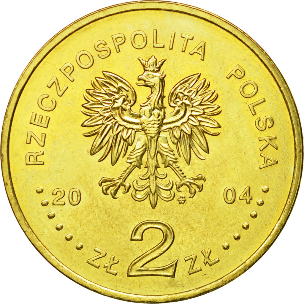 Coin, Poland, 2 Zlote, 2004, Warsaw, MS(64), Brass, KM:499