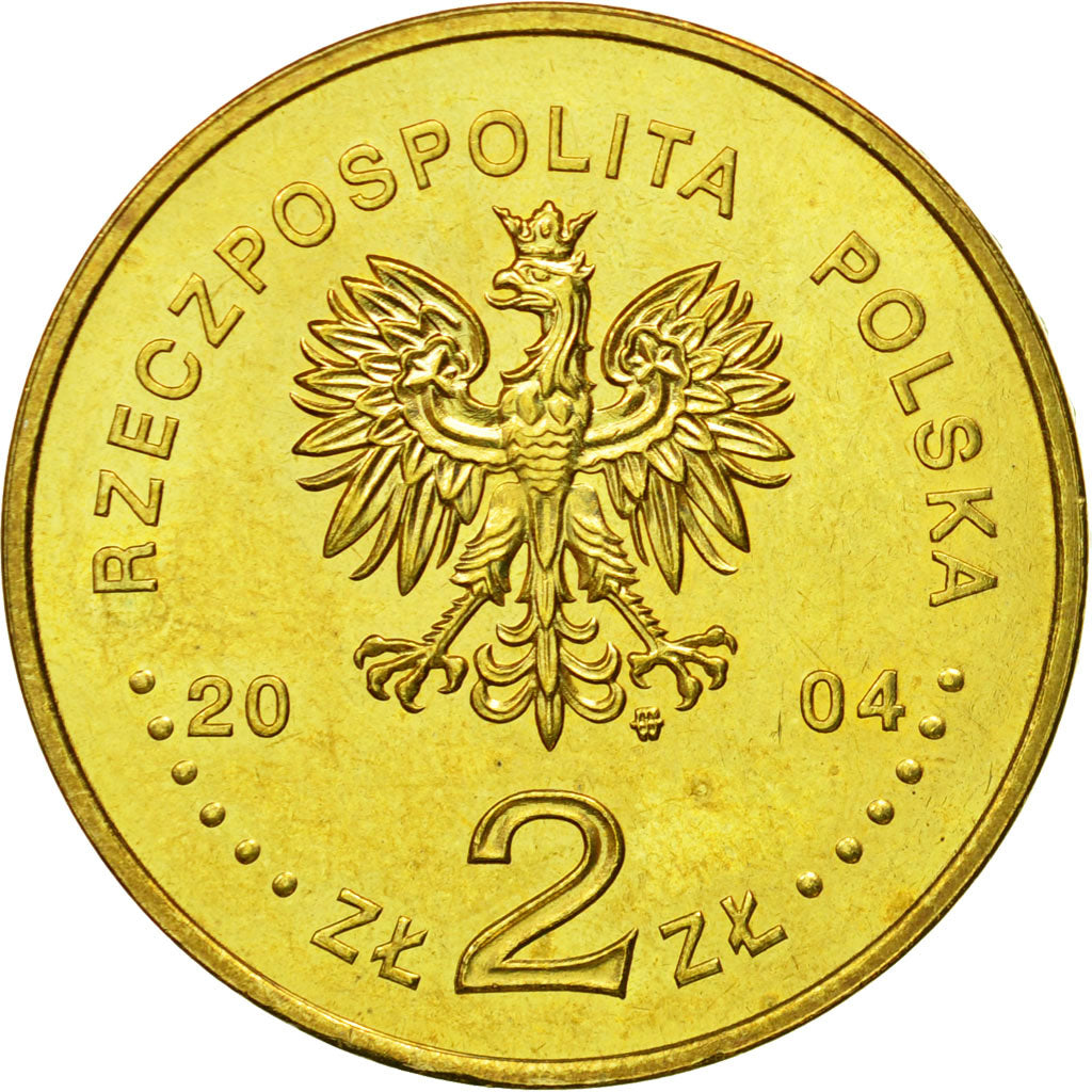 Coin, Poland, 2 Zlote, 2004, Warsaw, MS(64), Brass, KM:503