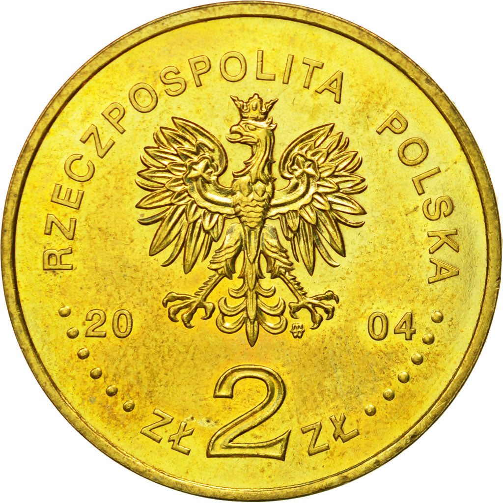 Coin, Poland, 2 Zlote, 2004, Warsaw, MS(64), Brass, KM:507