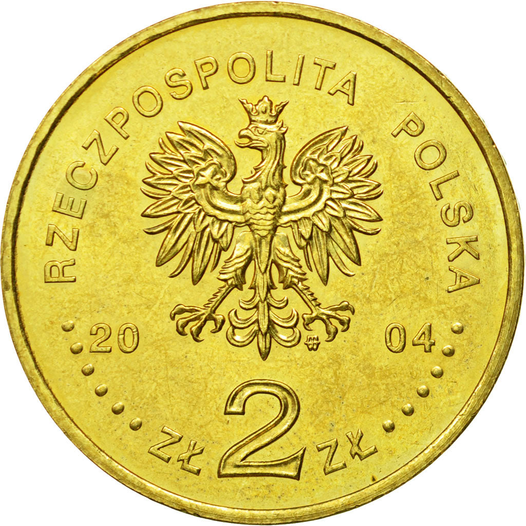 Coin, Poland, 2 Zlote, 2004, Warsaw, MS(64), Brass, KM:509