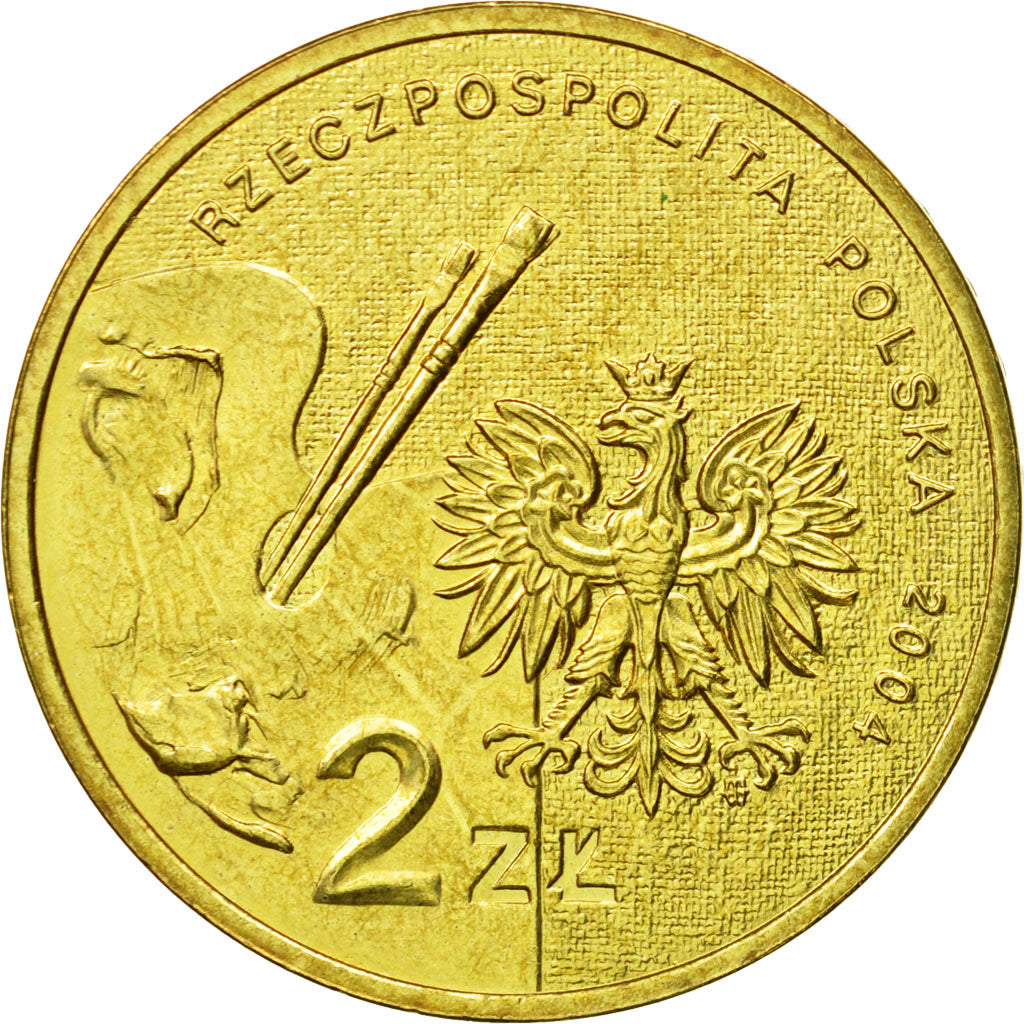 Coin, Poland, 2 Zlote, 2004, Warsaw, MS(64), Brass, KM:512