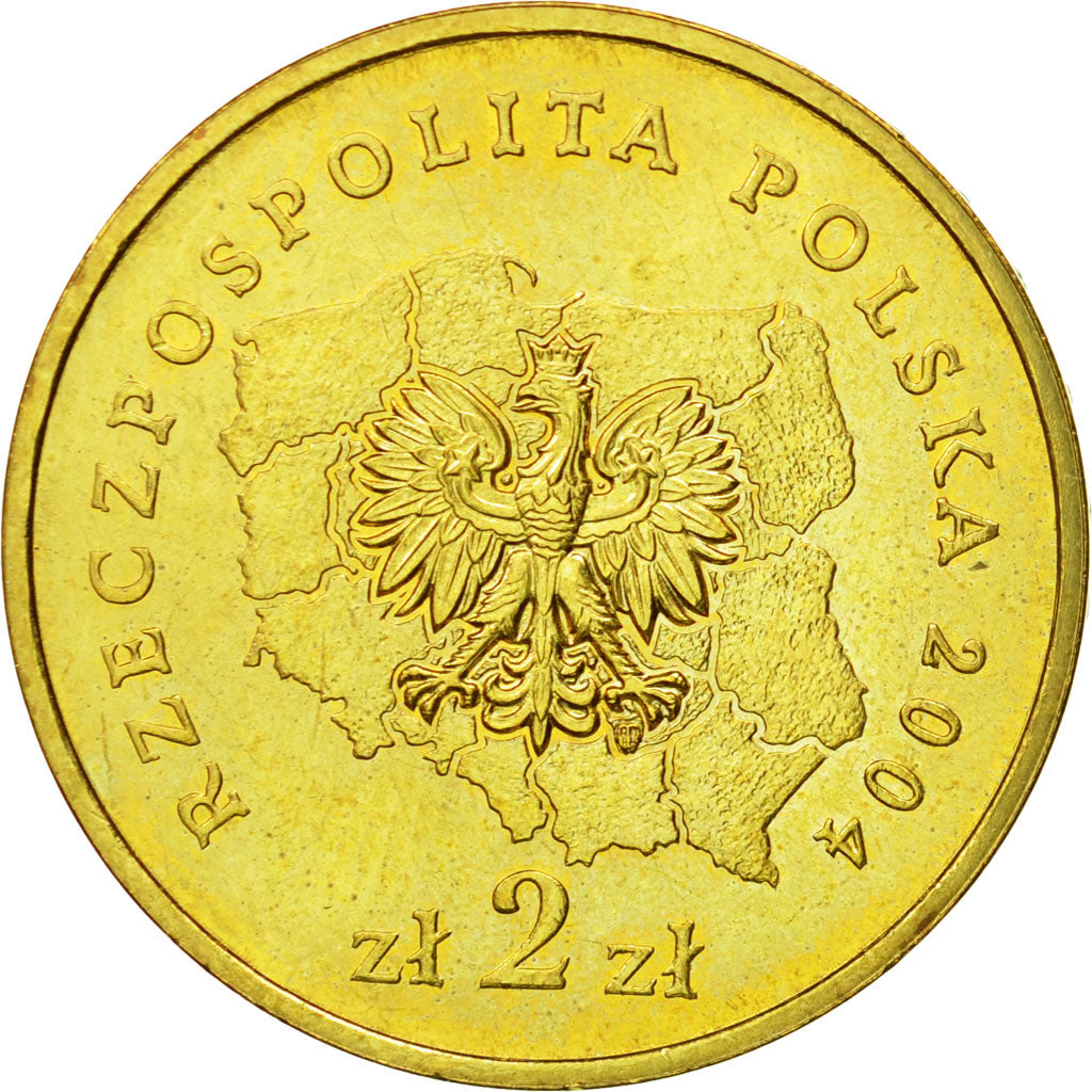 Coin, Poland, 2 Zlote, 2004, Warsaw, MS(64), Brass, KM:607