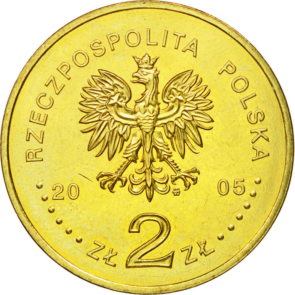 Coin, Poland, 2 Zlote, 2005, Warsaw, MS(64), Brass, KM:521