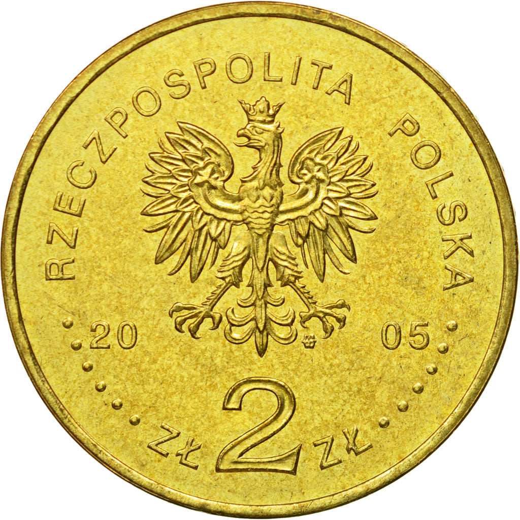 Coin, Poland, 2 Zlote, 2005, Warsaw, MS(64), Brass, KM:524