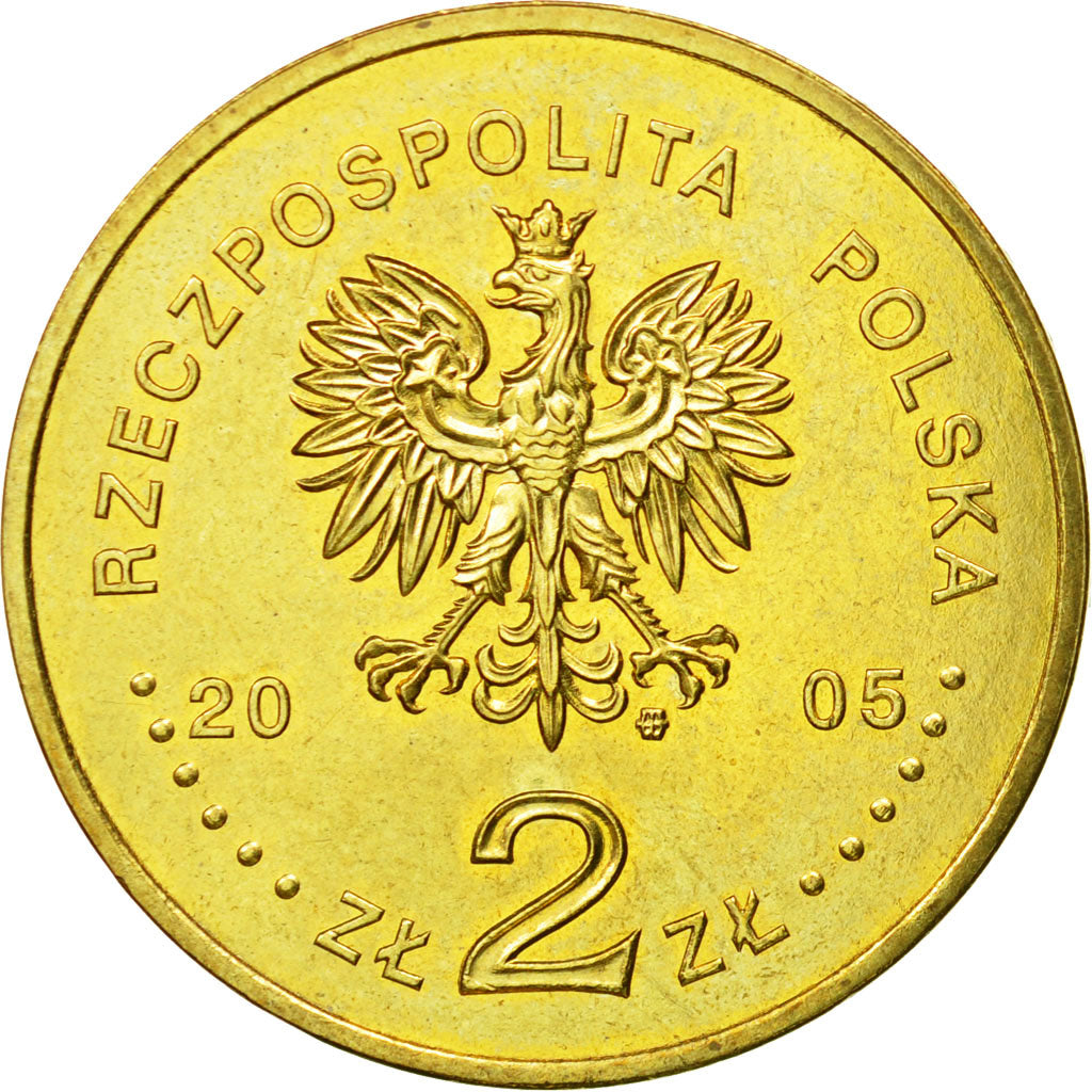 Coin, Poland, 2 Zlote, 2005, Warsaw, MS(64), Brass, KM:525