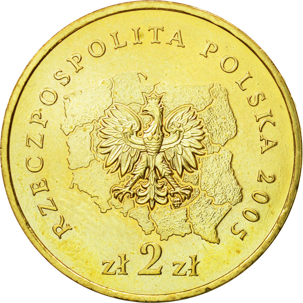 Coin, Poland, 2 Zlote, 2005, Warsaw, MS(64), Brass, KM:560