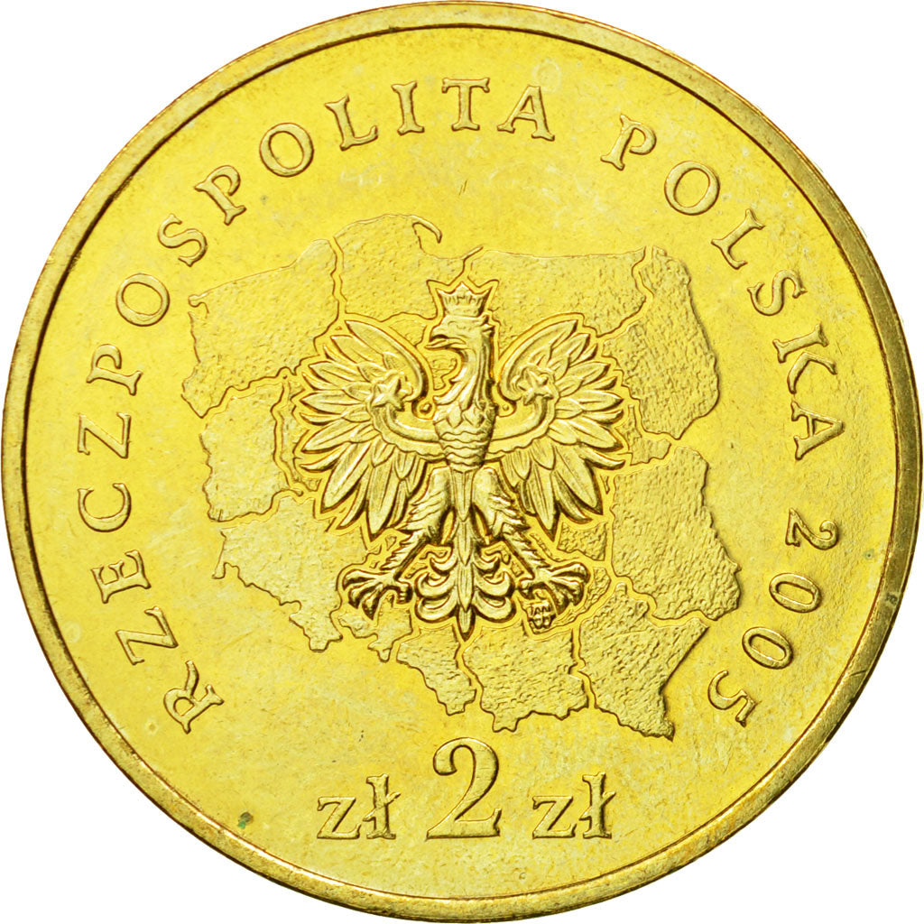 Coin, Poland, 2 Zlote, 2005, Warsaw, MS(64), Brass, KM:562
