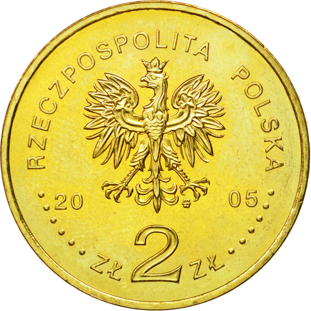 Coin, Poland, 2 Zlote, 2005, Warsaw, MS(64), Brass, KM:565
