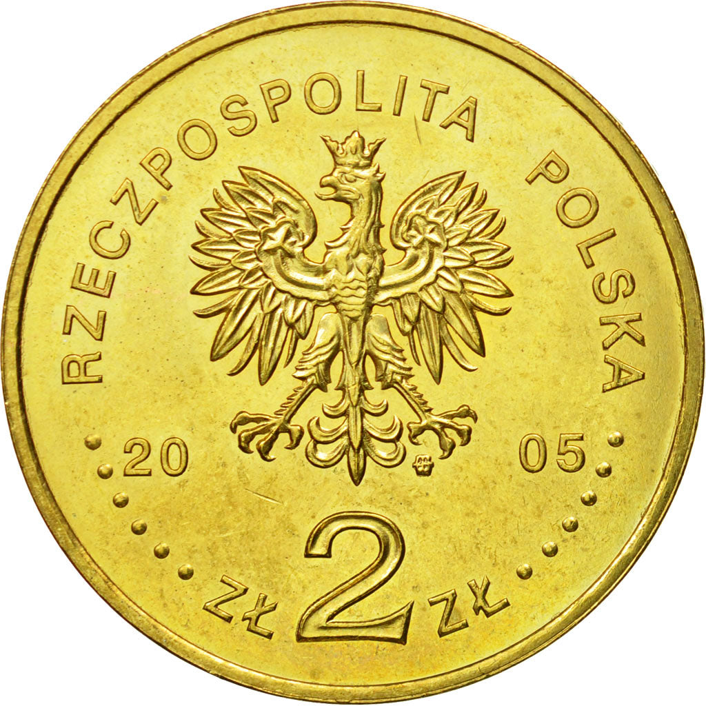 Coin, Poland, 2 Zlote, 2005, Warsaw, MS(64), Brass, KM:608