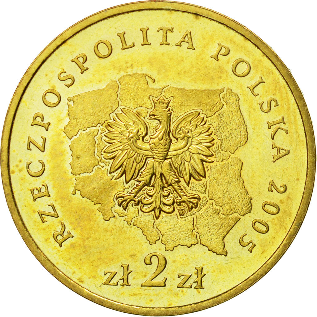 Coin, Poland, 2 Zlote, 2005, Warsaw, MS(64), Brass, KM:614