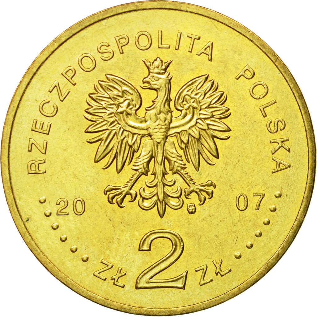 Coin, Poland, 2 Zlote, 2007, Warsaw, MS(64), Brass, KM:592