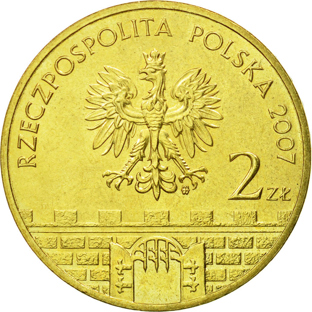 Coin, Poland, 2 Zlote, 2007, Warsaw, MS(64), Brass, KM:615