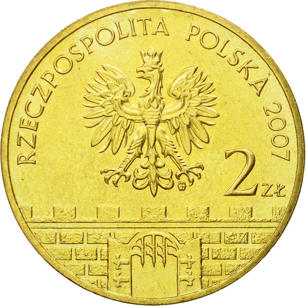 Coin, Poland, 2 Zlote, 2007, Warsaw, MS(64), Brass, KM:616